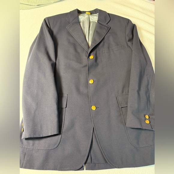 Vintage Linett Ltd SuperFlex Blazer Gold Crest Buttons 22x32 Made‎ in USA